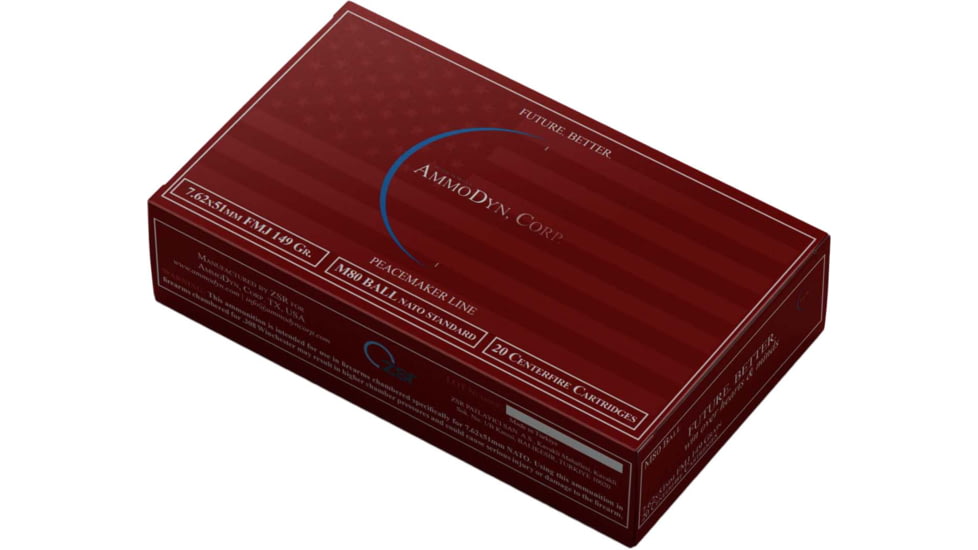 7.62x51mm NATO 149 Grain Full Metal Jacket Brass Cased Rifle Ammo, 20 Rounds, NSN 1305.27.070.5345