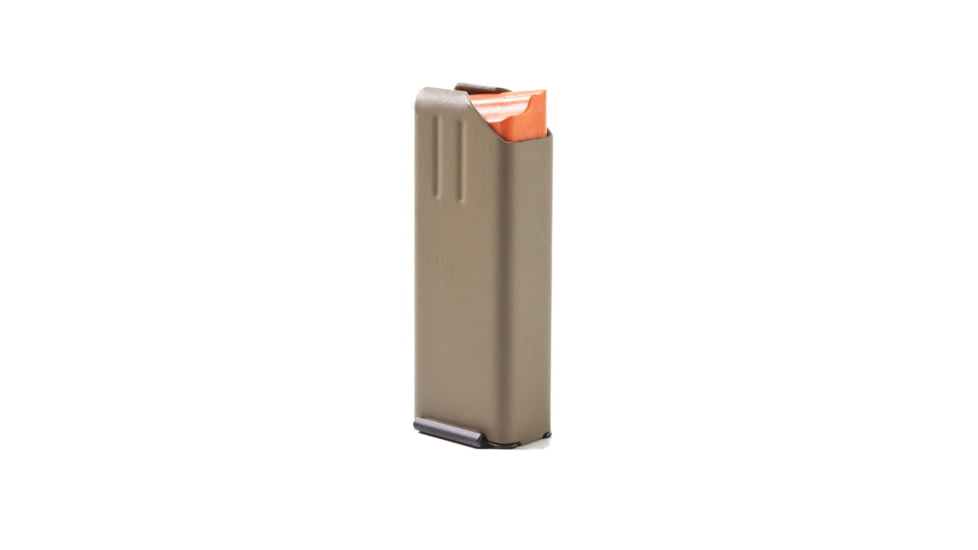 Ammunition Storage Components 10rd 9mm Stainless Steel Colt Style Magazine, Marlube with Orange Follower, FDE, 10-9MM-AR-SS-FDE-O-ASC