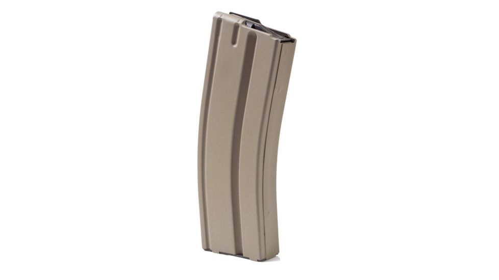 Ammunition Storage Components 30rd Blocked to 10rd 5.45 Stainless Steel Magazine, Marlube with Black Follower, FDE, 30/10-545-SS-FDE-B-ASC