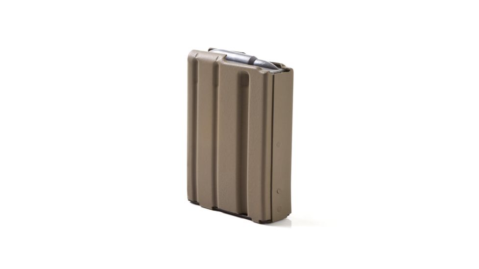 Ammunition Storage Components 5rd .223/5.56 Aluminum Magazine, Marlube with Grey Follower, FDE, 5-223-AL-FDE-G-ASC