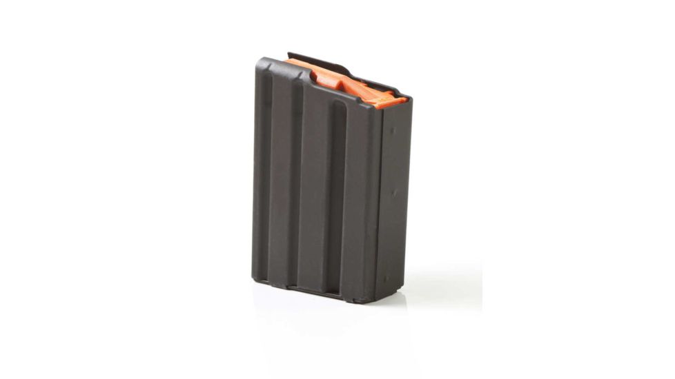 Ammunition Storage Components AR-15 .223/5.56 Stainless Steel 10-Round Magazine, Marlube Black/Orange Follower ASC10223SSBMOASC