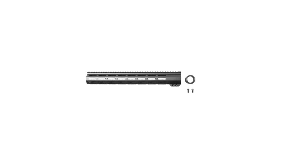 Ammunition Storage Components AR15 15in Free Float MLOK Handguard with Aluminum Barrel Nut, Hardcoat Anodize, Black, AR15-15-MLOK-HG
