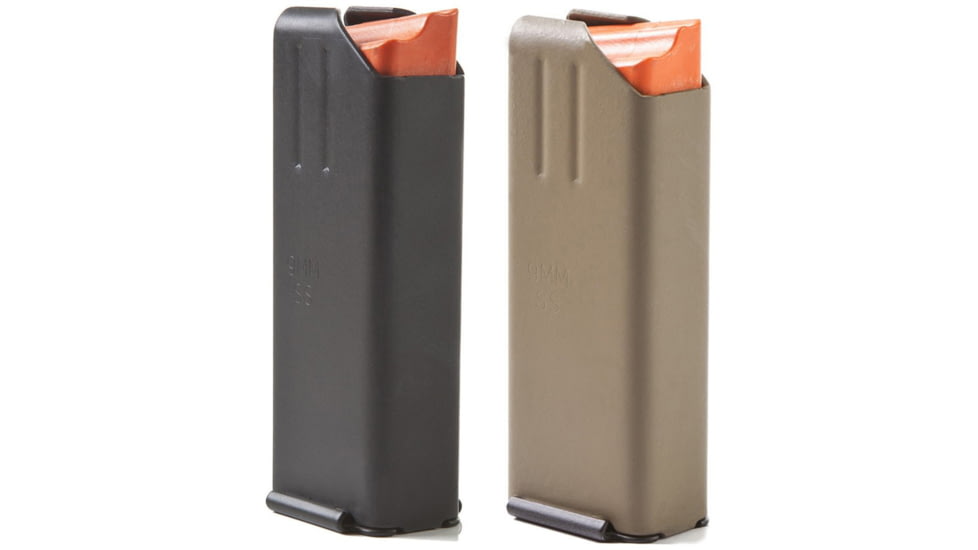 Ammunition Storage Components Colt 9mm Stainless Steel Magazine, Black Marlube/Orange Follower, FDE Marlube/Orange Follower
