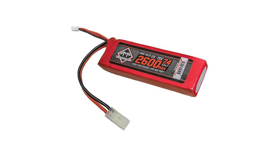 7.4v 2600mah 2S 20C Mini LIPO Battery, Red/Black