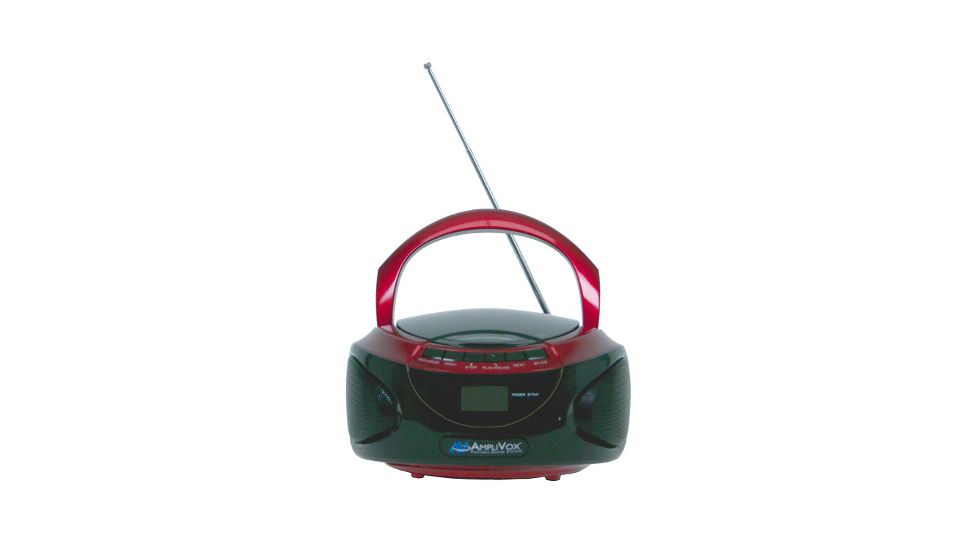 AmpliVox CD Boombox with Bluetooth, Red, SL1015
