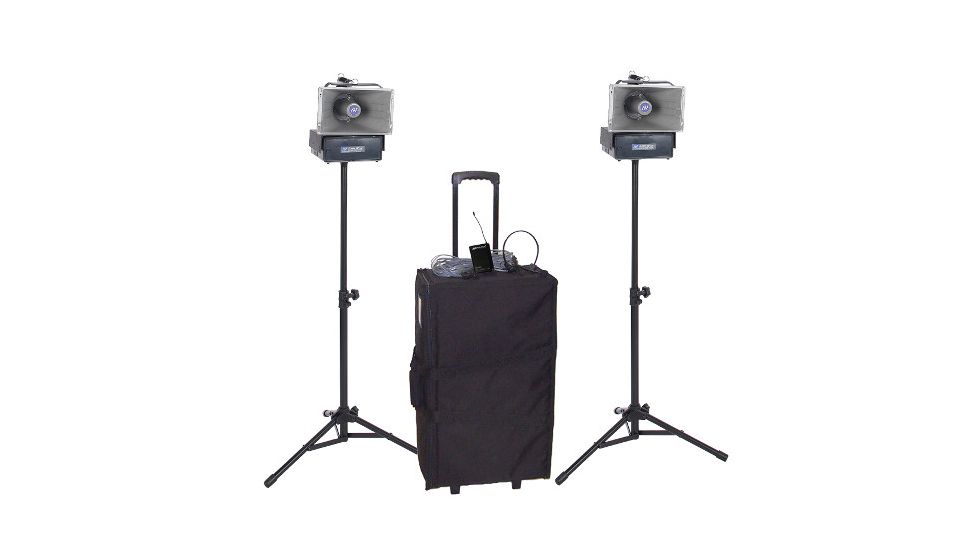 AmpliVox Wireless Powered Speaker Half-Mile Hailer Kit, Black, SW640