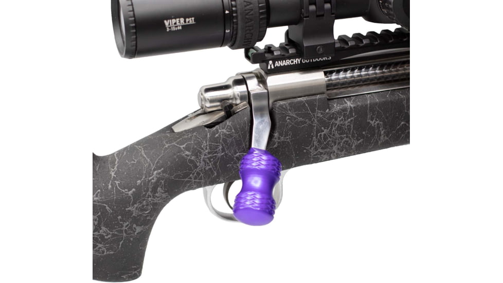 Anarchy Outdoors Clamp-On Bolt Knob for Remington 700, Purple, 791617489455