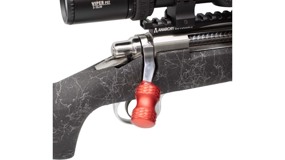 Anarchy Outdoors Clamp-On Bolt Knob for Remington 700, Red, 791617489417
