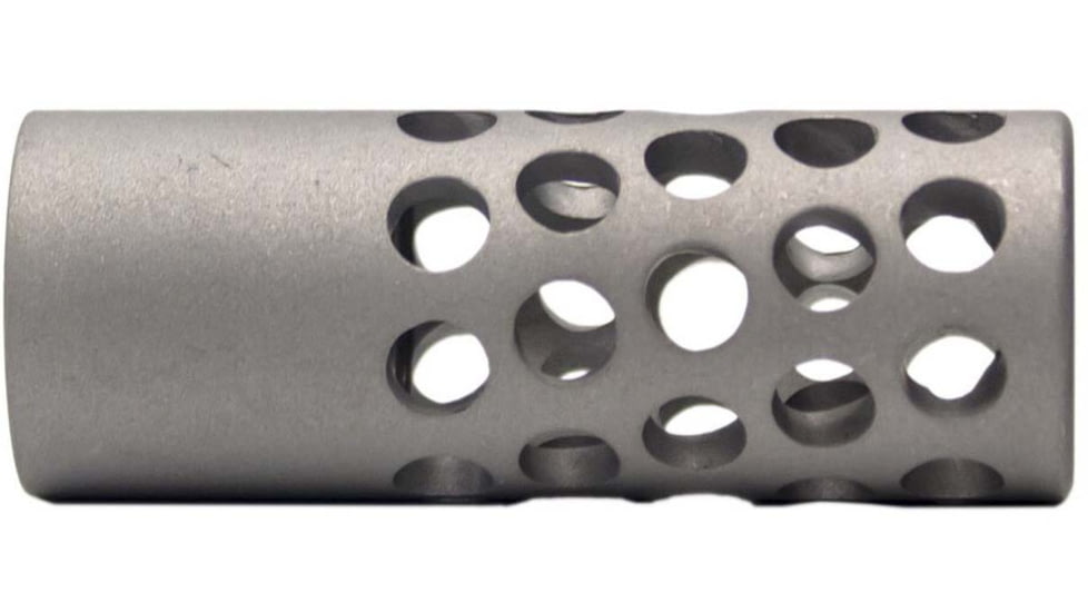 Anarchy Outdoors Full Port Muzzle Brake, .30 cal, 1/2x28, Matte Silver, 791617486409