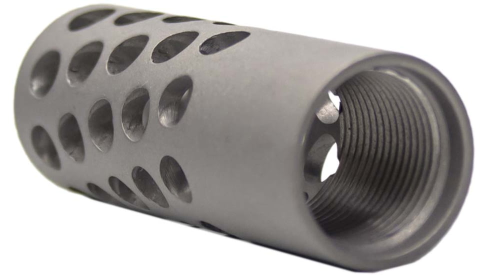 Anarchy Outdoors Full Port Muzzle Brake, .30 cal, 1/2x28, Matte Silver, 791617486409