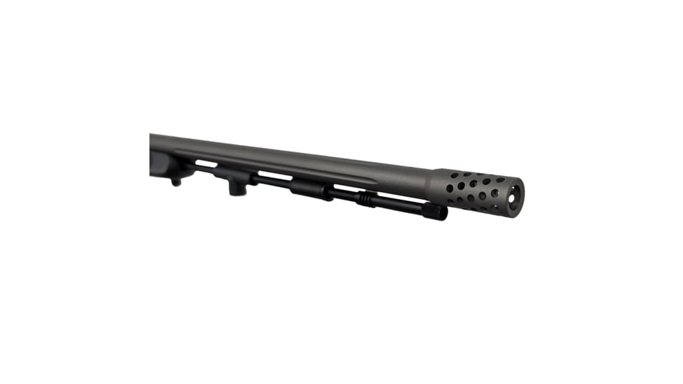 Anarchy Outdoors Full Port Muzzle Brake for Traditions Muzzleloaders, .50 Caliber, 3/4x24, Tungsten Gray, Small, TM-MB-N
