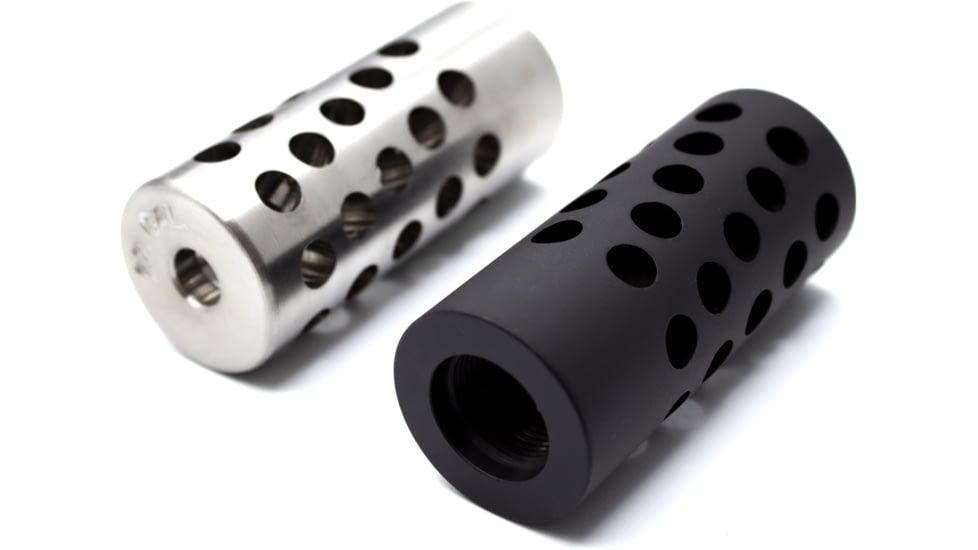 Anarchy Outdoors RPR Rimfire Bull Barrel Full Port Muzzle Brake, .22 Caliber, 1/2x28 Thread, 0.86 in OD, Black, 791617486201