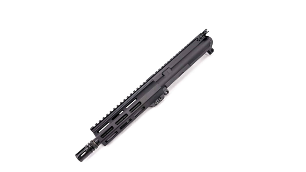 Andro Corp Industries AR-15 Complete M-LOK Upper Receiver with Flash Hider Assembly, 5.56 NATO, 16.5in, 8in Barrel, Medium, Pistol Length, 1-7 Twist, 1/2x28 Thread, A2, Anodized, Black, U5568ML