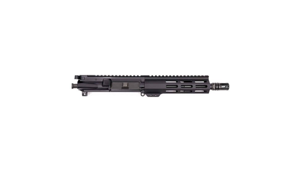 Andro Corp Industries AR-15 Complete M-LOK Upper Receiver with Flash Hider Assembly, 5.56 NATO, 16.5in, 8in Barrel, Medium, Pistol Length, 1-7 Twist, 1/2x28 Thread, A2, Anodized, Black, U5568ML
