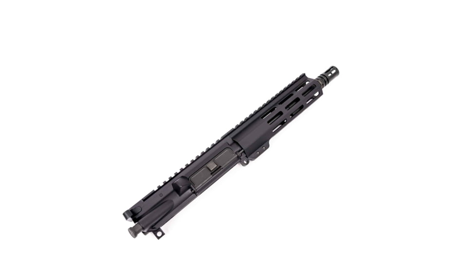 Andro Corp Industries AR-15 Complete M-LOK Upper Receiver with Flash Hider Assembly, 5.56 NATO, 16.5in, 8in Barrel, Medium, Pistol Length, 1-7 Twist, 1/2x28 Thread, A2, Anodized, Black, U5568ML