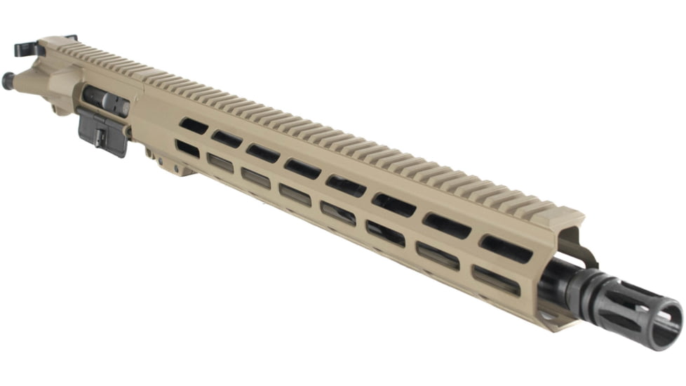 Andro Corp Industries AR15 Upper Receiver, 16 inch, 5.56 NATO, Medium, MID, 1-7 Twist, 1/2x28 Threads, M-LOK Handguard, A2, Flat Dark Earth, U55616MLFDE