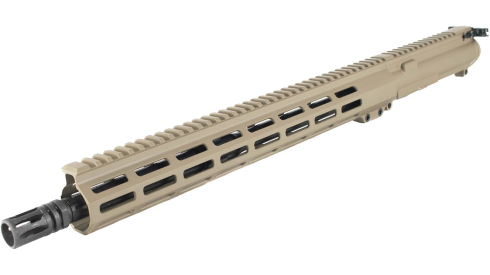 Andro Corp Industries AR15 Upper Receiver, 16 inch, 5.56 NATO, Medium, MID, 1-7 Twist, 1/2x28 Threads, M-LOK Handguard, A2, Flat Dark Earth, U55616MLFDE