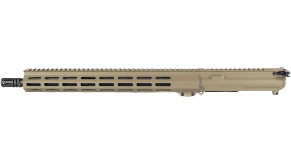 Andro Corp Industries AR15 Upper Receiver, 16 inch, 5.56 NATO, Medium, MID, 1-7 Twist, 1/2x28 Threads, M-LOK Handguard, A2, Flat Dark Earth, U55616MLFDE