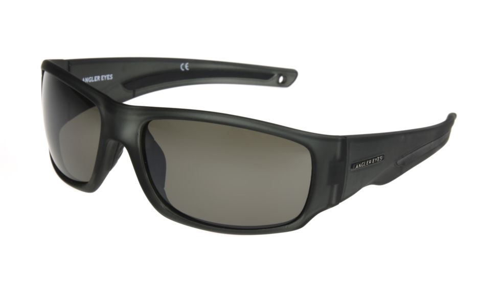 Angler Eyes AEP 1802 Sunglasses, Rubberized Gray Crystal Frame, Smoke with Silver Flash Mirror Polarized Lenses, 10242550.FGX