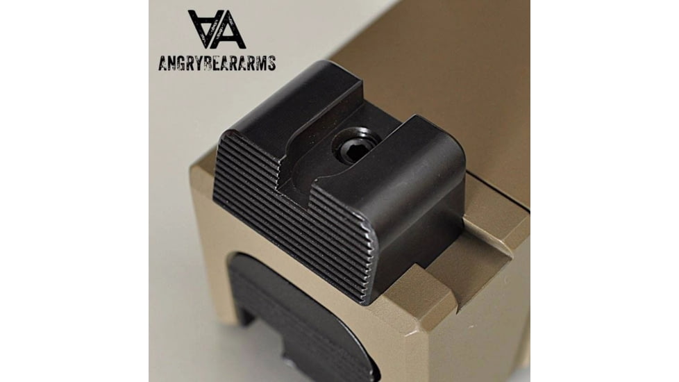 Angry Bear Arms Glock Bear Bones Fiber Optic Pistol Sights, Tall Profile, Serrated, Small Frame, Black, ABA131