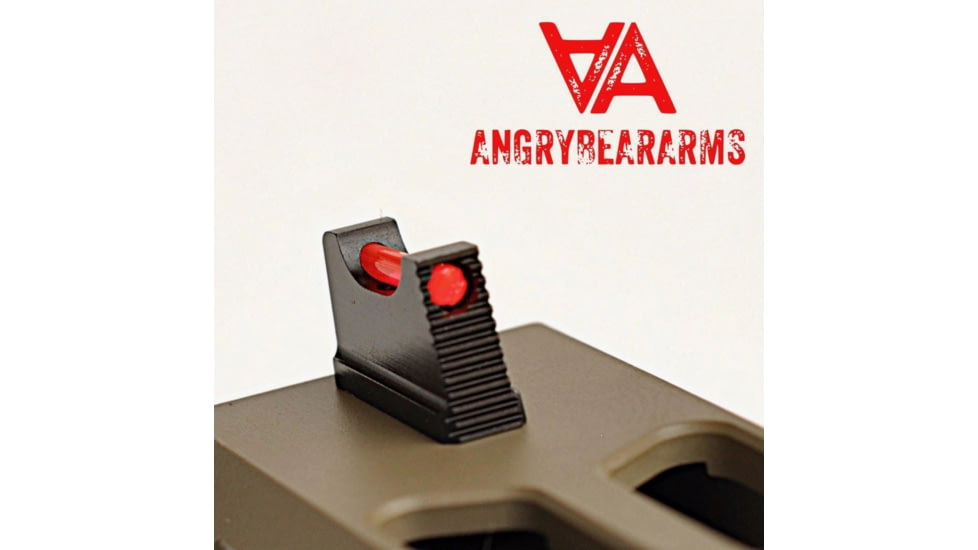 Angry Bear Arms Glock Bear Bones Fiber Optic Pistol Sights, Tall Profile, Serrated, Small Frame, Black, ABA131