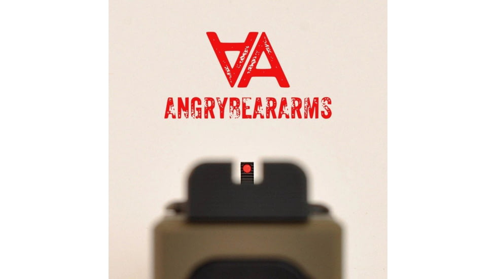 Angry Bear Arms Glock Bear Bones Fiber Optic Pistol Sights, Tall Profile, Serrated, Small Frame, Black, ABA131