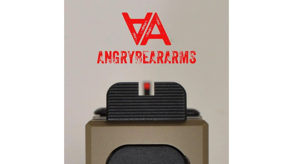 Angry Bear Arms Glock Bear Bones Fiber Optic Pistol Sights, Tall Profile, Serrated, Small Frame, Black, ABA131