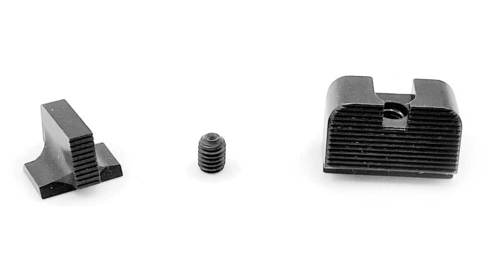 Angry Bear Arms Blank Front Pistol Sights w/Glock Rear Dovetail, M&amp;P, Black Front, Blank rear, Optic Height, Black, ABA220