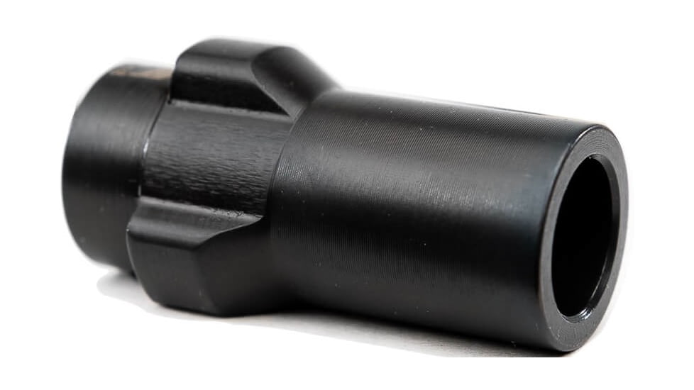 Angstadt Arms 3-Lug Devices Muzzle Adapter, 9mm Luger, 1.42 inch, 1/2x28 TPI, Black Nitride, Black, AA093LSD28