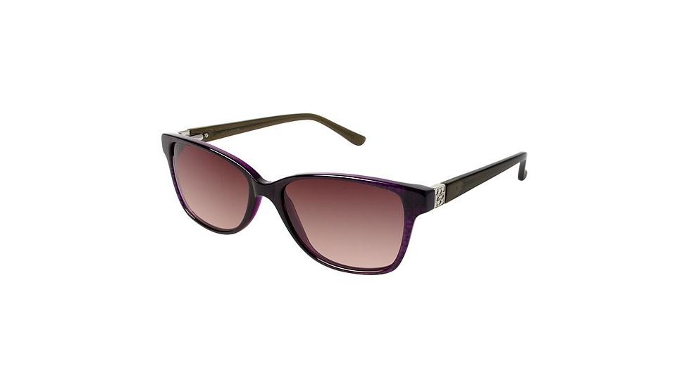 Ann Taylor AT506 Progressive Prescription Sunglasses TYAT50603 - Frame Color Eggplant Fade/Translucent Dark Olive
