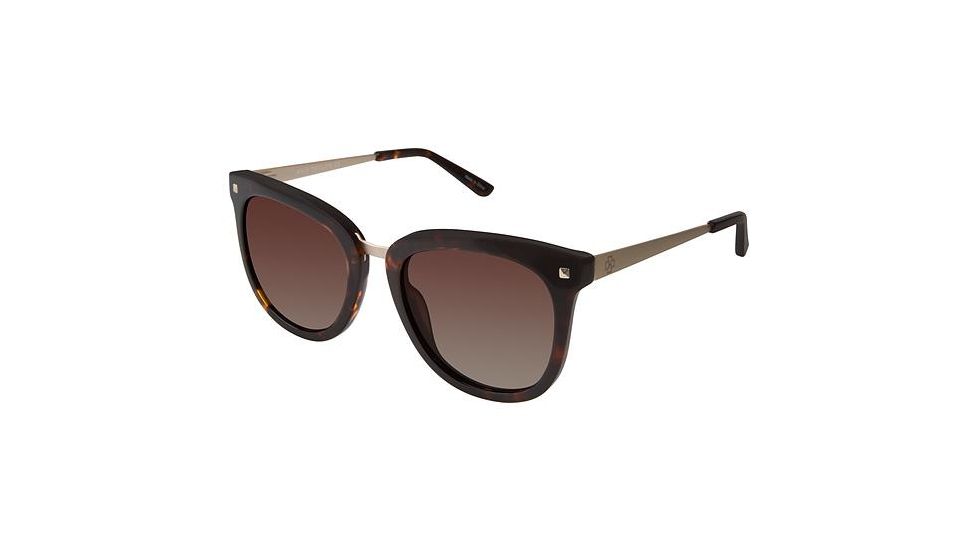 Ann Taylor AT510 Sunglasses - Frame Tortoise / Gold, Lens Color Dark Brown Gradient, Size 55/20mm TYAT51002