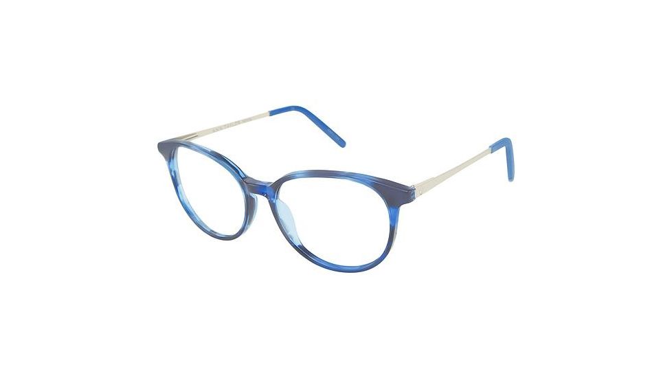 Ann Taylor ATP810 Progressive Prescription Eyeglasses - Frame Navy Horn, Size 49/15mm TYATP81003