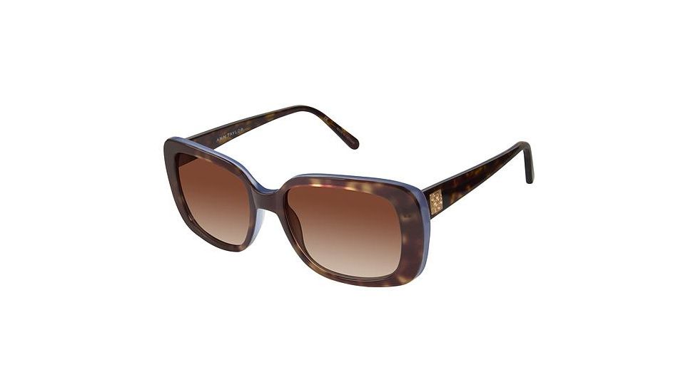 Ann Taylor ATP901 Sunglasses - Frame Tort/Trans Blue, Lens Color Dark Brown Gradient, Size 49/16mm TYATP90102