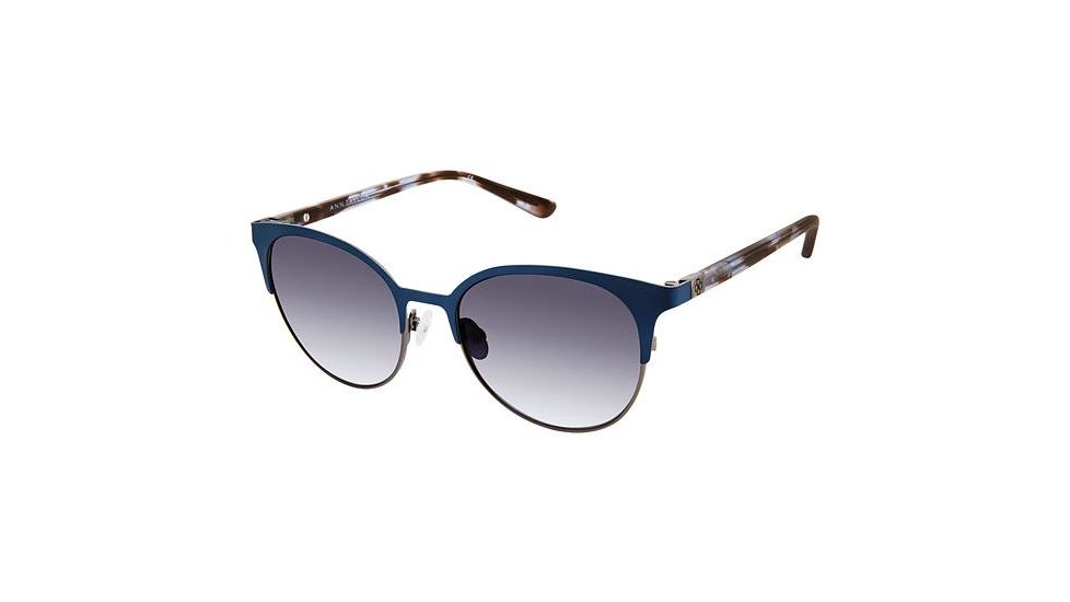 Ann Taylor ATP907 Sunglasses - Frame MT.NAVY/BL TORT, Lens Color Dark Grey Gradient, Size 51/17mm TYATP90703