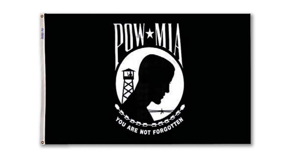 Annin Flags POW/MIA Nylon Flag, Black/White, 3ft x 5ft, 377991R