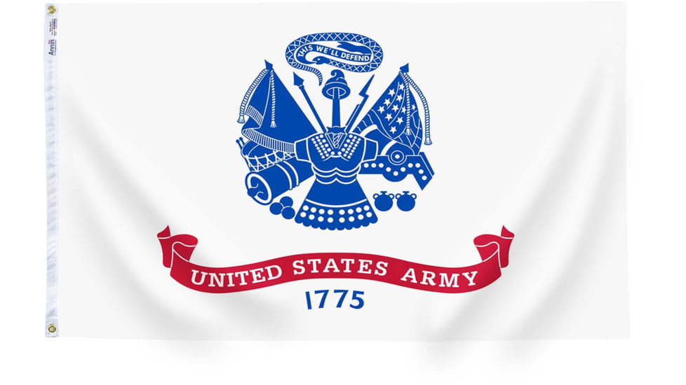 Annin Flags US Army Nylon Flag, White/Blue/Red, 3ft x 5ft, 439035R