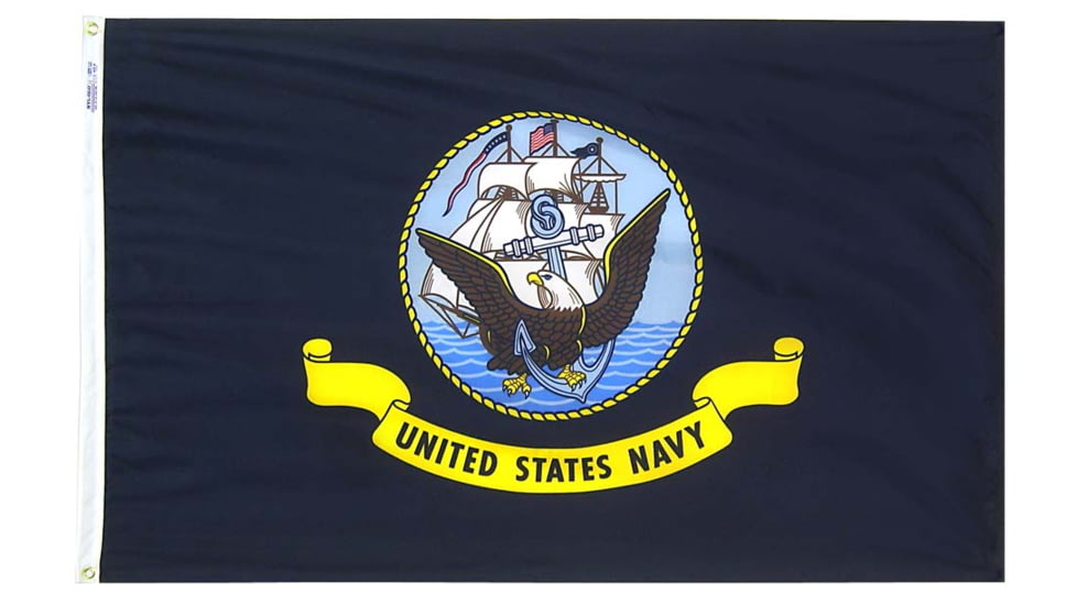Annin Flags US Navy Nylon Flag, Navy Blue/White/Yellow, 3ft x 5ft, 439030R