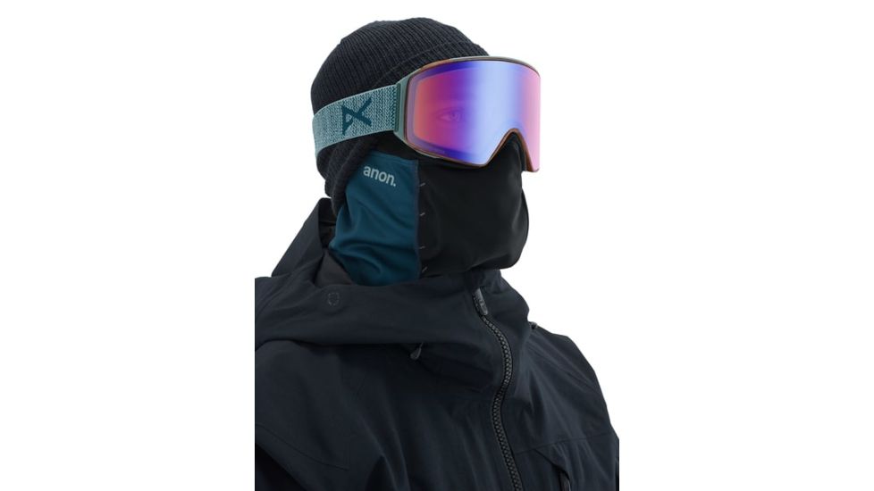 Anon M4 Cylindrical Sonar Men's Goggle w/ Spare Lens and MFI Mask, Sonar Blue Lens, Lay Back, 20354101045NA