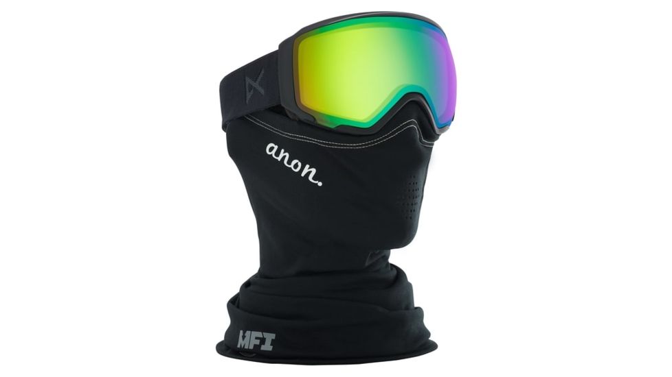 Anon WM1 Women's Goggle w/ Spare Lens and MFI Mask, Sonar Green Lens, Smoke, 19176101098NA
