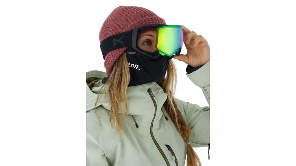 Anon WM1 Women's Goggle w/ Spare Lens and MFI Mask, Sonar Green Lens, Smoke, 19176101098NA