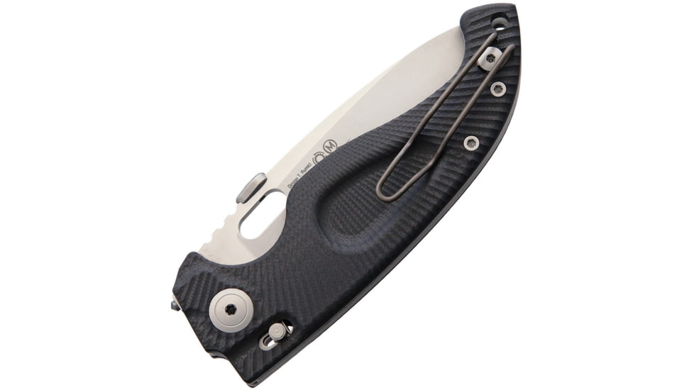 Antonini SOS RESeT Nautical Bolt Lock Folding Knife, 4.75in Closed, 3.63in Satin Partially Serrated 440A SS Blade, Black Sculpted G10 Handle, Thumb Pull, Thumb Disk, Pocket Clip, Black, C-SAR N/L