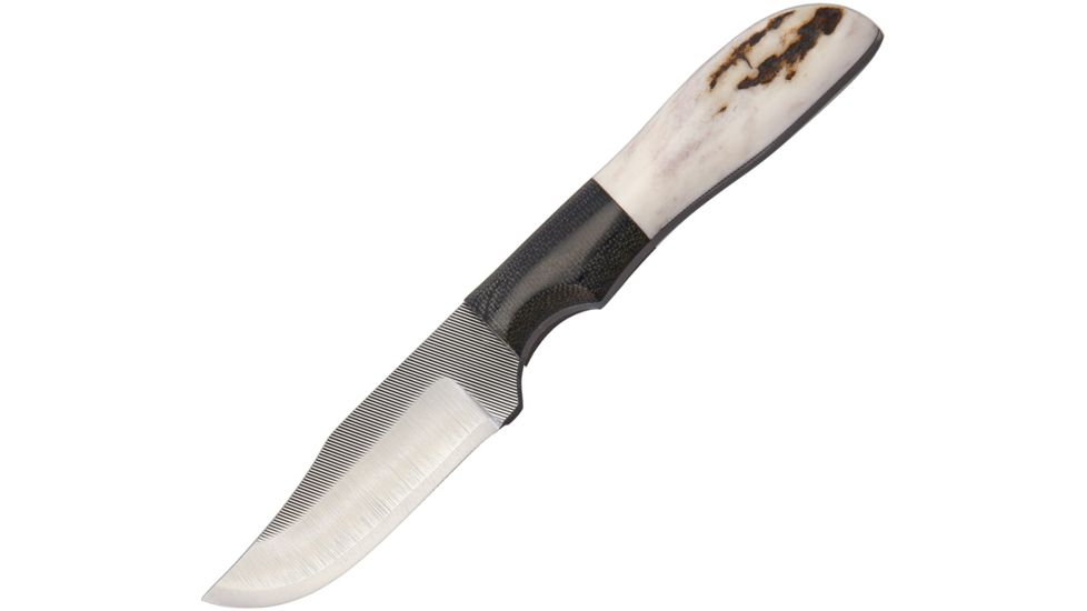 Anza 6.25 Inch Fixed Blade Knife, Elk and Micarta, Leather Belt Sheath AZWK2E