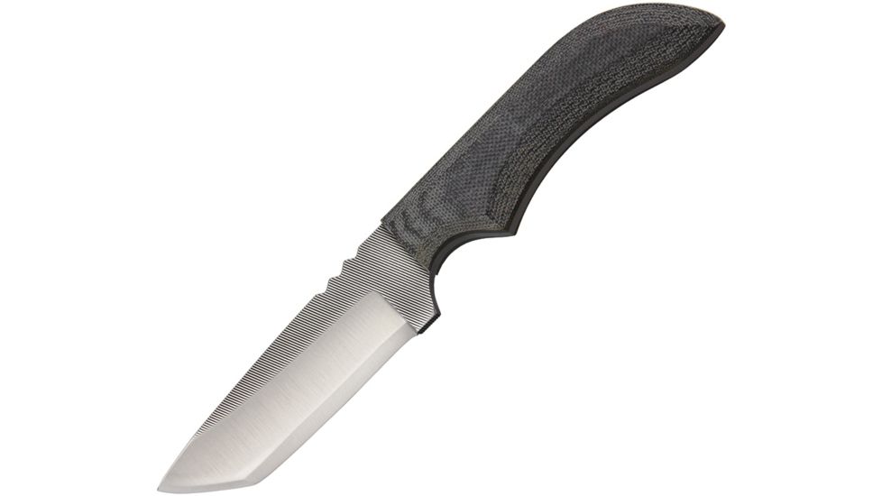 Anza 7.75 Inch Fixed Blade Tanto Knife, Micarta, Brown Leather Belt Sheath AZJWK1M