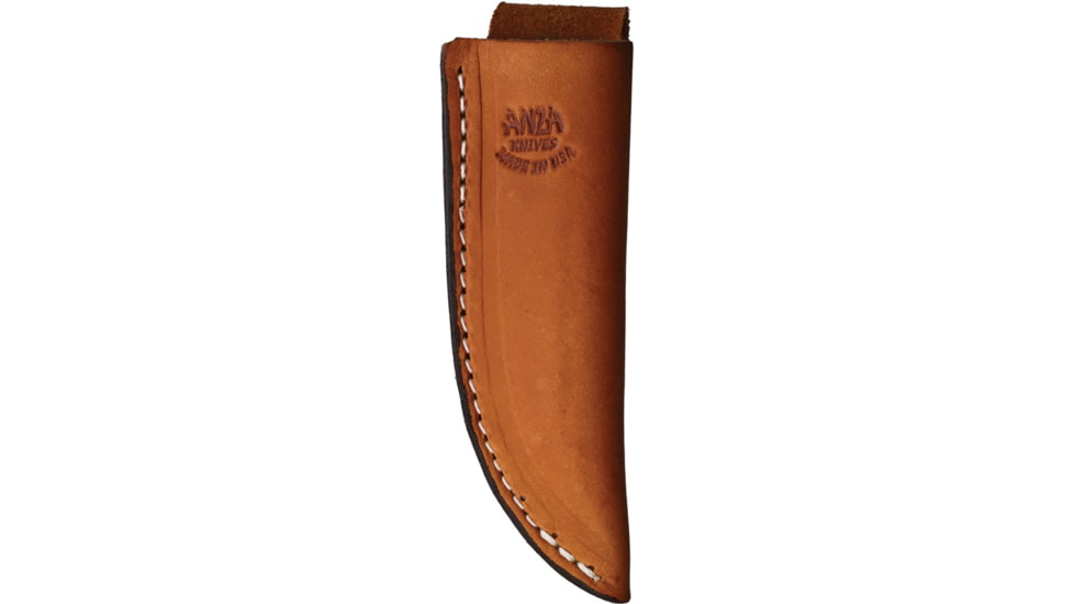 Anza Micarta Clip Point Fixed Blade Knife, 6.5in Overall, 2.75in Stainless Steel Clip Point Blade, Black Micarta Handle, Brown Leather Belt Sheath, WKR2 M