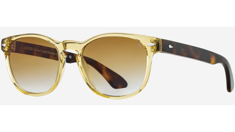 AO 1004 Sunglasses, Yellow Crystal Tortoise Frame, SunVogue Brown Gradient AOLite Nylon Lenses, Polarized, 51-18-145, 004151ST--BGN-P