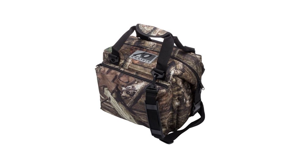 AO Coolers 12 Can Deluxe Canvas Soft Cooler, w/Removable Shoulder Strap, Mossy Oak Camo, Small, AOMO12DX