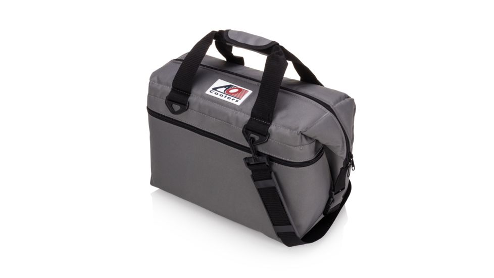 AO Coolers 24 Can Canvas Soft Cooler, w/Removable Shoulder Strap, Charcoal, Medium, AO24CH