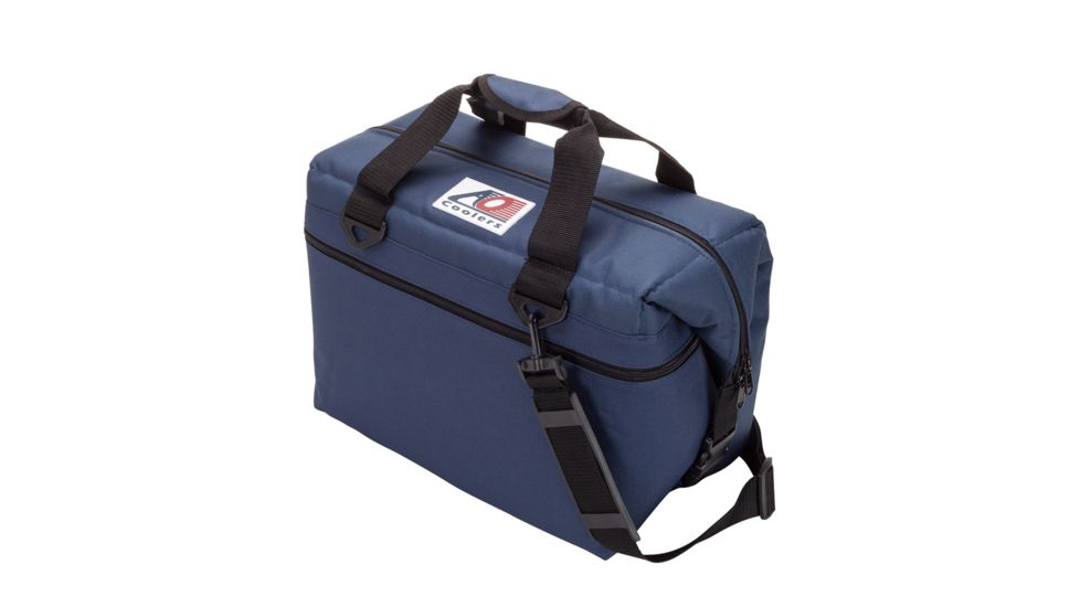 AO Coolers 24 Can Canvas Soft Cooler, w/Removable Shoulder Strap, Navy Blue, Medium, AO24NB