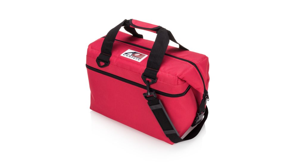 AO Coolers 24 Can Canvas Soft Cooler, w/Removable Shoulder Strap, Red, Medium, AO24RD
