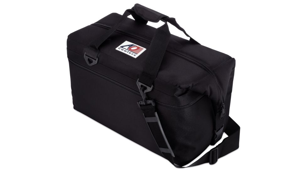 AO Coolers 36 Can Canvas Soft Cooler, w/Removable Shoulder Strap, Black, Large, AO36BK